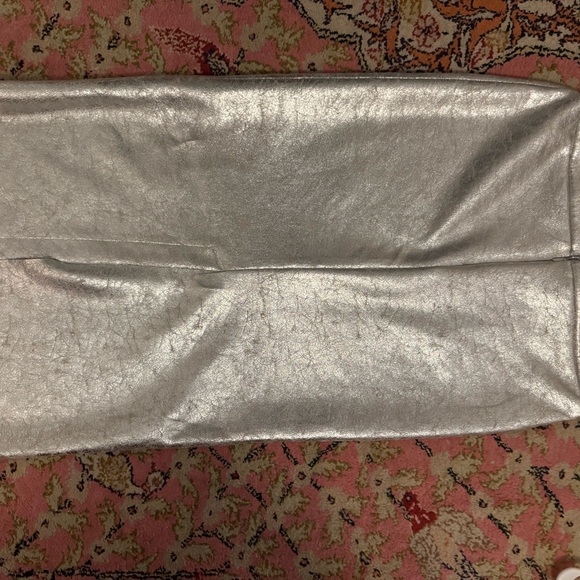 Zara Shimmering Silver Pencil Skirt - Picture 2 of 5